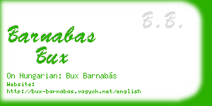 barnabas bux business card